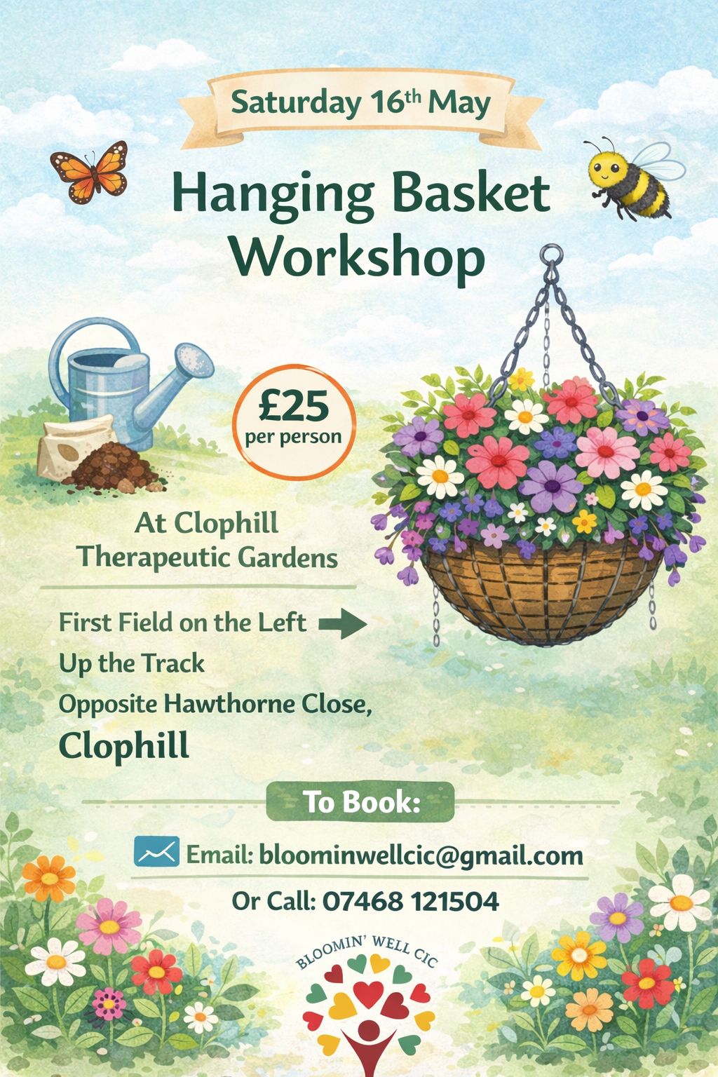 Hanging Basket Workshop- Saturday 16th May